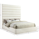 Meridian Adam Cream Chenille Fabric King Bed IMAGE 9