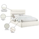 Meridian Adam Cream Chenille Fabric Queen Bed IMAGE 10