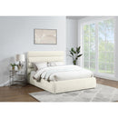Meridian Adam Cream Chenille Fabric Queen Bed IMAGE 2
