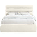 Meridian Adam Cream Chenille Fabric Queen Bed IMAGE 3