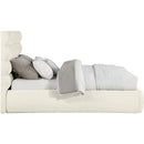 Meridian Adam Cream Chenille Fabric Queen Bed IMAGE 4