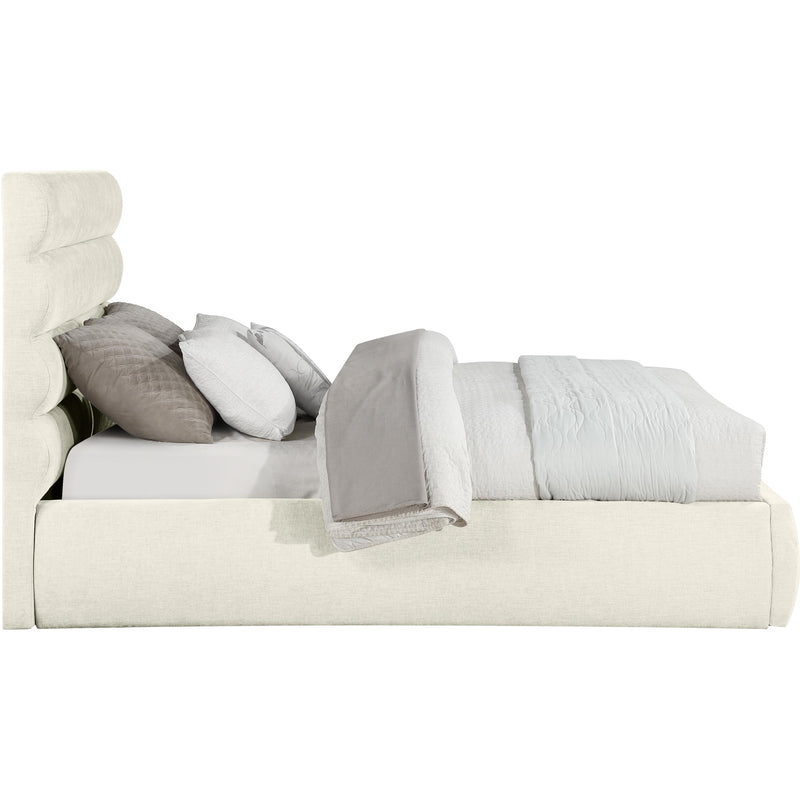 Meridian Adam Cream Chenille Fabric Queen Bed IMAGE 4