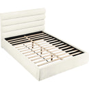 Meridian Adam Cream Chenille Fabric Queen Bed IMAGE 7