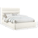 Meridian Adam Cream Chenille Fabric Queen Bed IMAGE 9