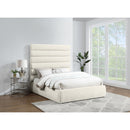 Meridian Adam Cream Chenille Fabric Queen Bed IMAGE 2