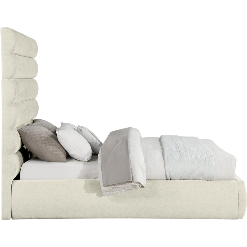 Meridian Adam Cream Chenille Fabric Queen Bed IMAGE 4