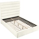 Meridian Adam Cream Chenille Fabric Queen Bed IMAGE 7