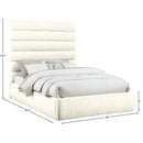Meridian Adam Cream Chenille Fabric Queen Bed IMAGE 9