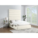 Meridian Adam Cream Chenille Fabric Queen Bed IMAGE 2