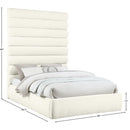 Meridian Adam Cream Chenille Fabric Queen Bed IMAGE 9
