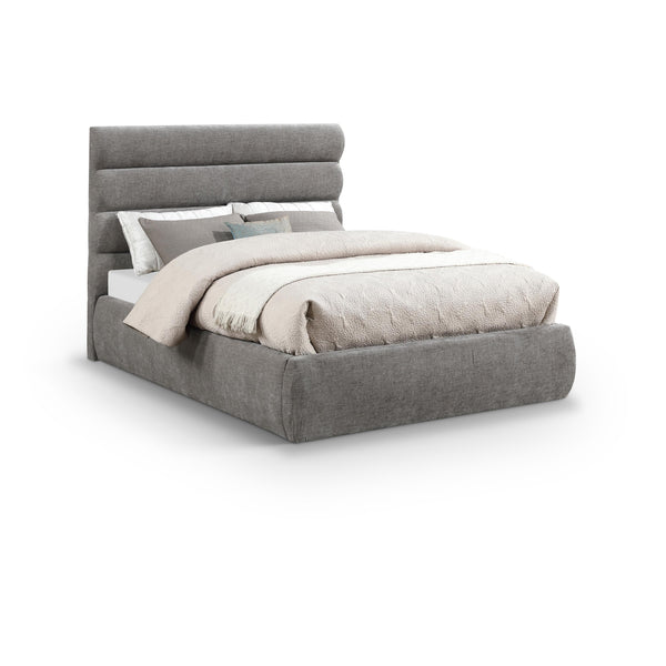 Meridian Adam Grey Chenille Fabric Full Bed IMAGE 1