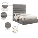 Meridian Adam Grey Chenille Fabric Full Bed IMAGE 10