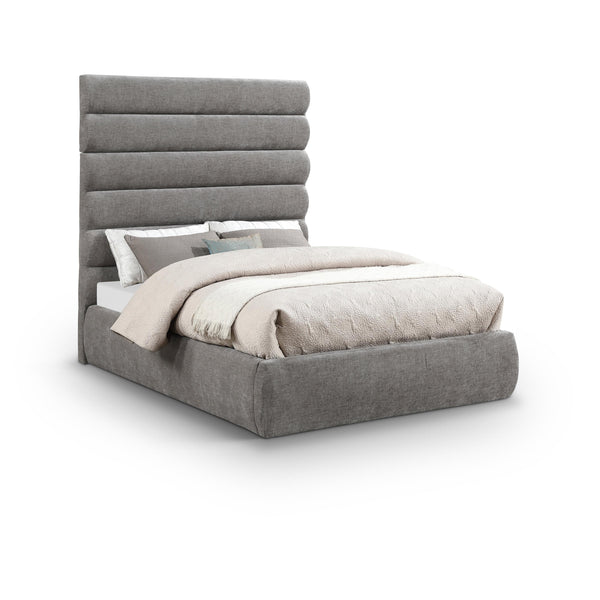 Meridian Adam Grey Chenille Fabric Full Bed IMAGE 1