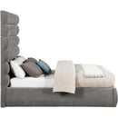 Meridian Adam Grey Chenille Fabric Full Bed IMAGE 4