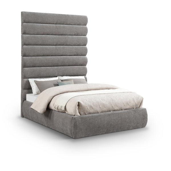 Meridian Adam Grey Chenille Fabric Full Bed IMAGE 1