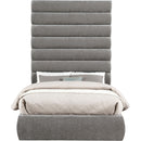Meridian Adam Grey Chenille Fabric Full Bed IMAGE 3