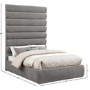 Meridian Adam Grey Chenille Fabric Full Bed IMAGE 9