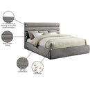Meridian Adam Grey Chenille Fabric King Bed IMAGE 10