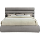 Meridian Adam Grey Chenille Fabric King Bed IMAGE 3