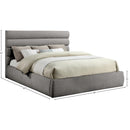 Meridian Adam Grey Chenille Fabric King Bed IMAGE 9