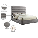 Meridian Adam Grey Chenille Fabric King Bed IMAGE 10