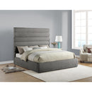 Meridian Adam Grey Chenille Fabric King Bed IMAGE 2