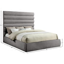 Meridian Adam Grey Chenille Fabric King Bed IMAGE 9