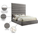 Meridian Adam Grey Chenille Fabric King Bed IMAGE 10