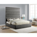 Meridian Adam Grey Chenille Fabric King Bed IMAGE 2