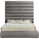 Meridian Adam Grey Chenille Fabric King Bed IMAGE 3