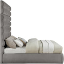Meridian Adam Grey Chenille Fabric King Bed IMAGE 4