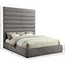 Meridian Adam Grey Chenille Fabric King Bed IMAGE 9