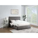 Meridian Adam Grey Chenille Fabric Queen Bed IMAGE 2
