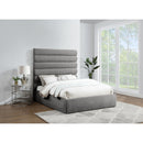 Meridian Adam Grey Chenille Fabric Queen Bed IMAGE 2