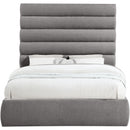 Meridian Adam Grey Chenille Fabric Queen Bed IMAGE 3