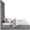 Meridian Adam Grey Chenille Fabric Queen Bed IMAGE 4