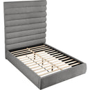 Meridian Adam Grey Chenille Fabric Queen Bed IMAGE 7