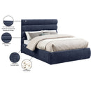 Meridian Adam Navy Chenille Fabric Full Bed IMAGE 10