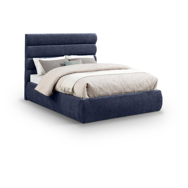 Meridian Adam Navy Chenille Fabric Full Bed IMAGE 1