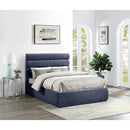 Meridian Adam Navy Chenille Fabric Full Bed IMAGE 2