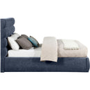 Meridian Adam Navy Chenille Fabric Full Bed IMAGE 4