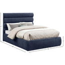 Meridian Adam Navy Chenille Fabric Full Bed IMAGE 9