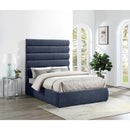 Meridian Adam Navy Chenille Fabric Full Bed IMAGE 2