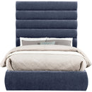 Meridian Adam Navy Chenille Fabric Full Bed IMAGE 3