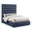 Meridian Adam Navy Chenille Fabric Full Bed IMAGE 9