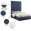 Meridian Adam Navy Chenille Fabric Full Bed IMAGE 10