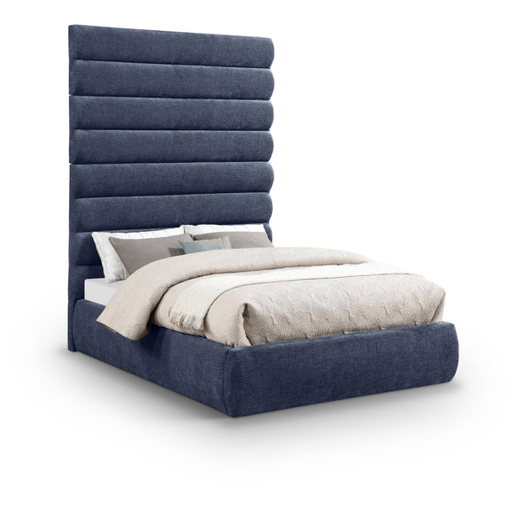Meridian Adam Navy Chenille Fabric Full Bed IMAGE 1