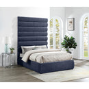 Meridian Adam Navy Chenille Fabric Full Bed IMAGE 2