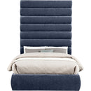 Meridian Adam Navy Chenille Fabric Full Bed IMAGE 3