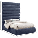 Meridian Adam Navy Chenille Fabric Full Bed IMAGE 9